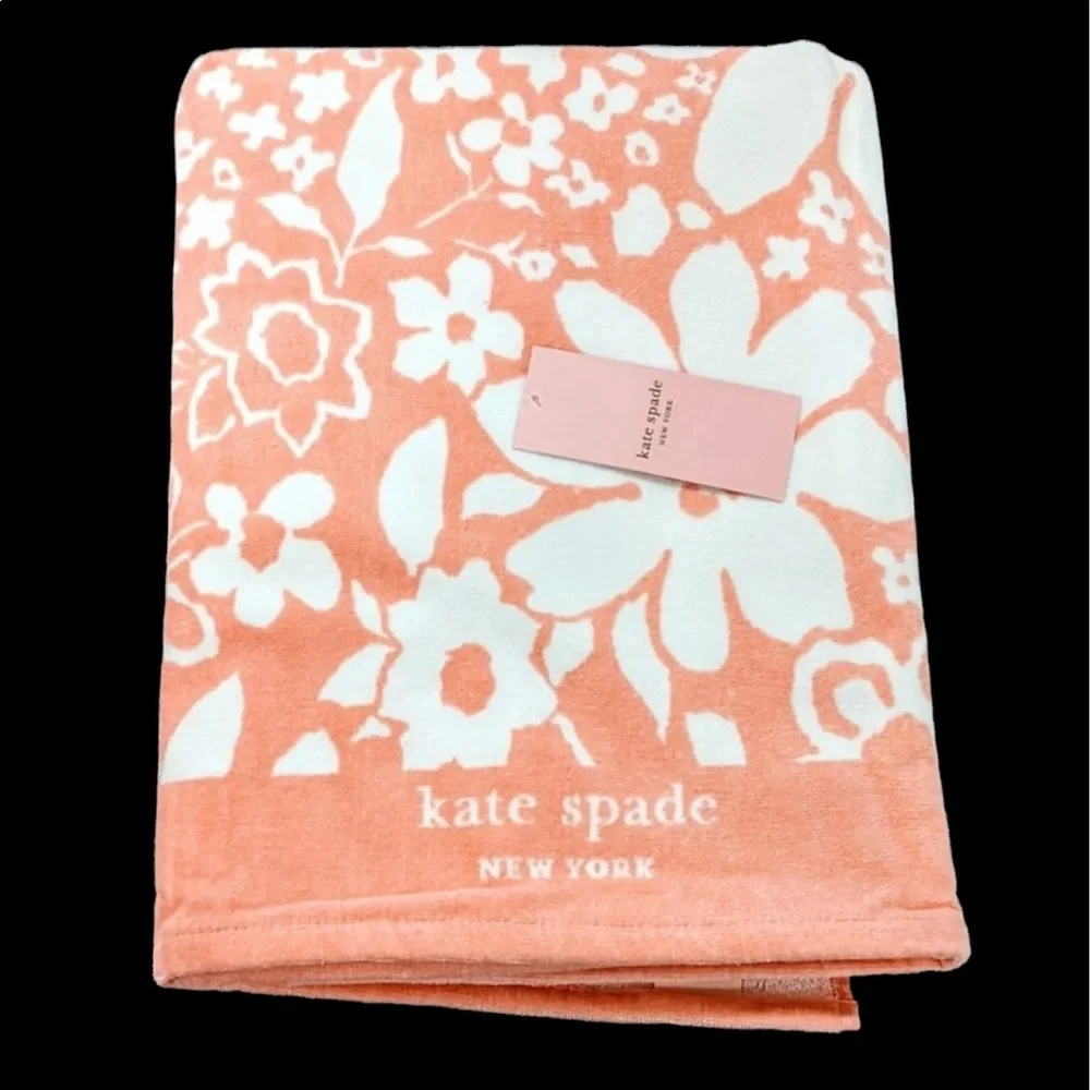 🆕 Kate Spade Coral Floral Oversized Beach Towel